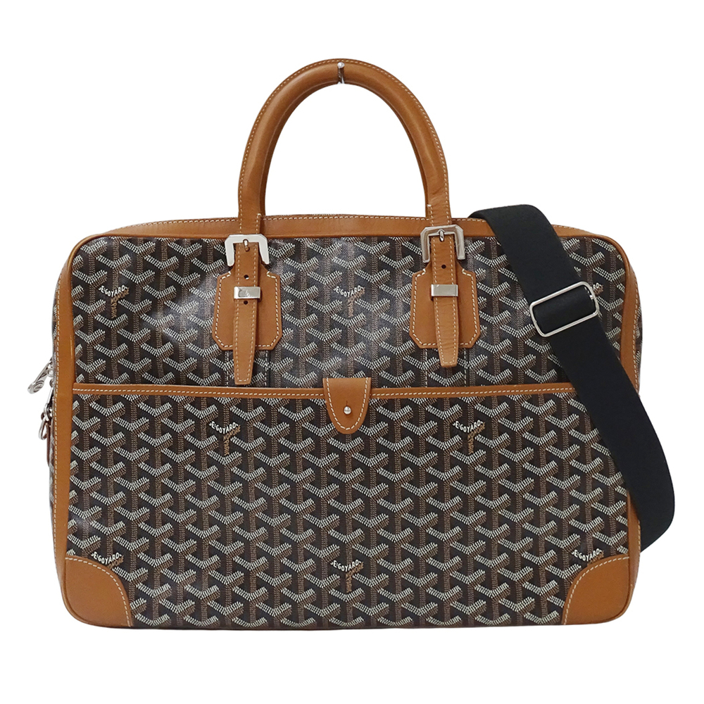 Goyard GOYARD Handbag Men's Brand Business Bag Ambassade Black Tan Briefcase